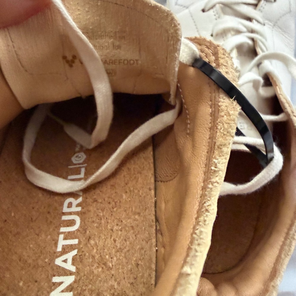 Vivobarefoot Womens Primus Lux Leather Barefoot Sneakers 39 White Tan Minimalist - Picture 6 of 8